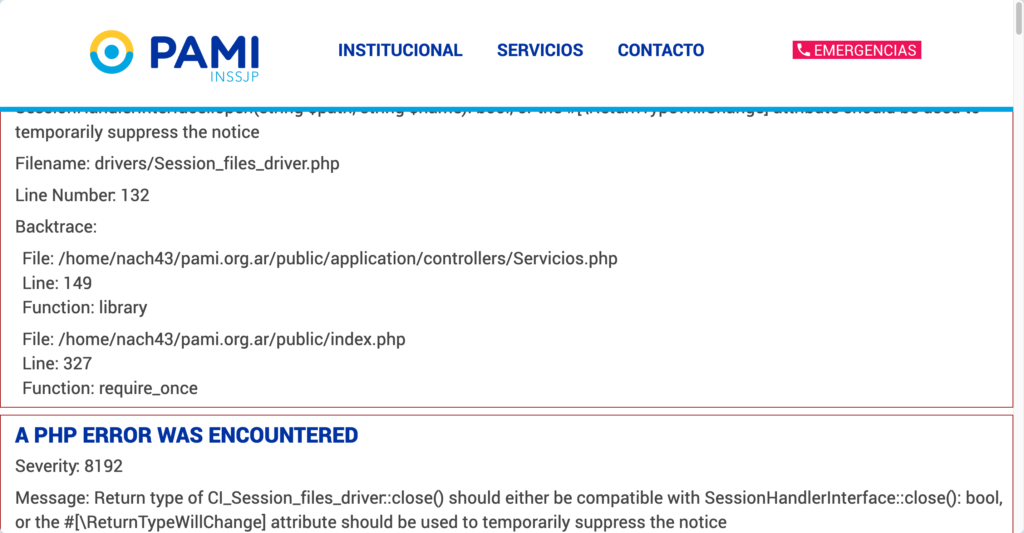 PAMI Full Path Disclosure